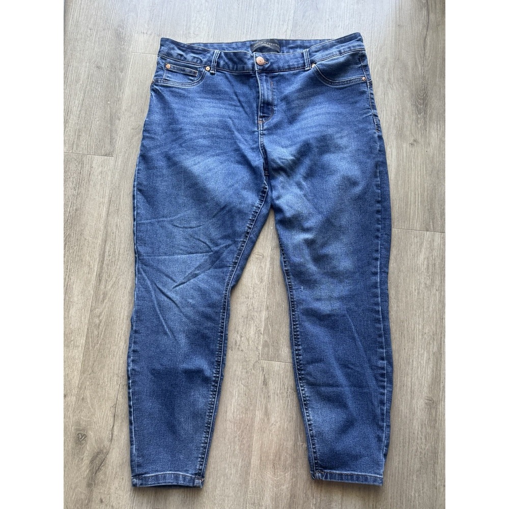 Truth + Theory Premium Women's Size 16W Stretch Denim Jeans Blue Tapered Ankle